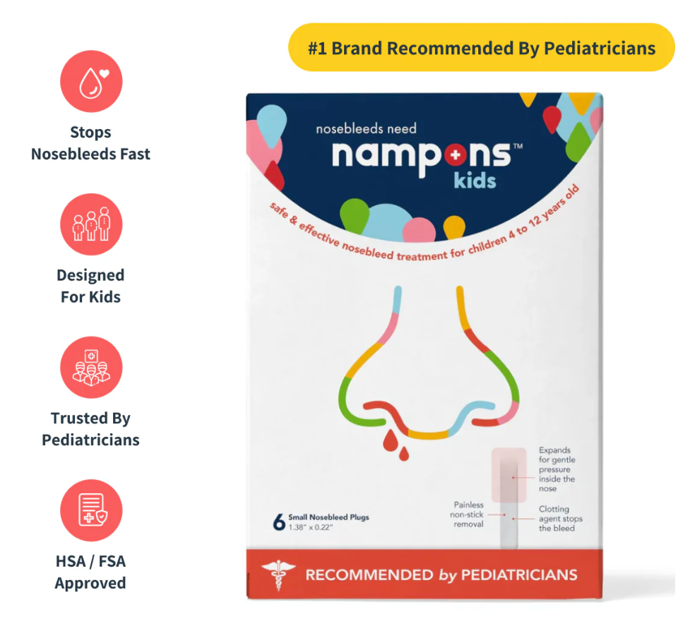 Nampons™ 12 Tapones Nasales Hipoalergénicos para Sangrado Nasal (Aprobado FDA) - Niño