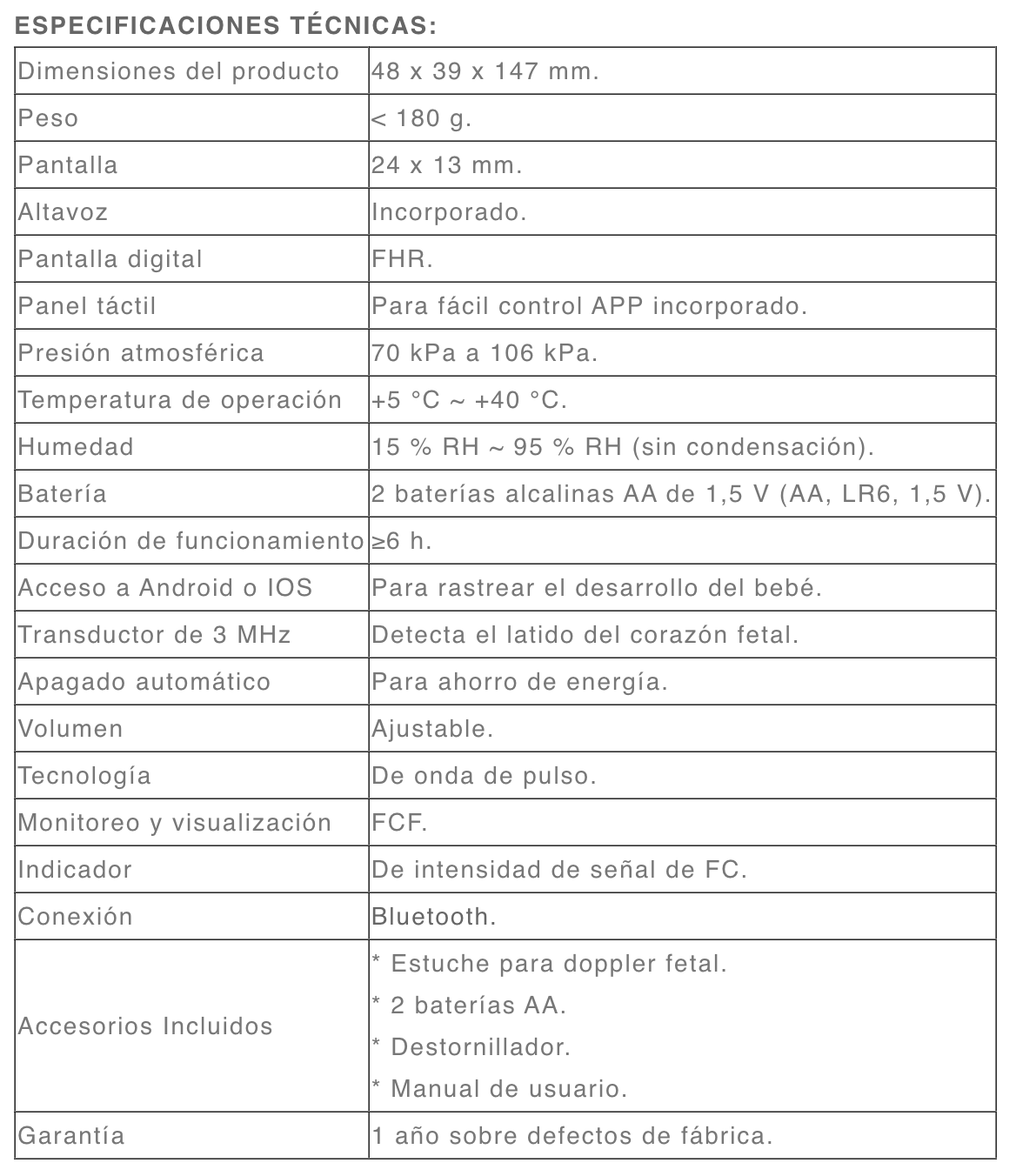 Monitor Doppler fetal portátil usado para evaluar el latido cardíaco del feto durante el embarazo.