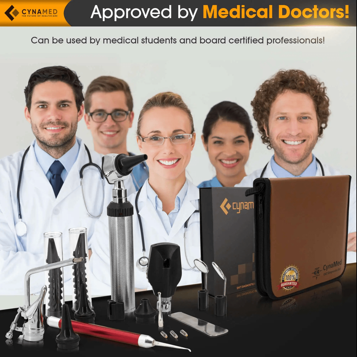 Estuche diagnóstico profesional con equipo médico completo para exámenes clínicos precisos y seguros.
