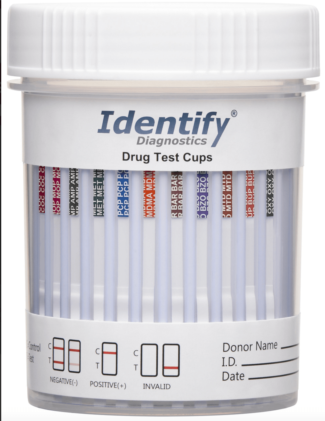 Vaso integrado con sistema antidoping, ideal para pruebas de control antidopaje en entornos profesionales.