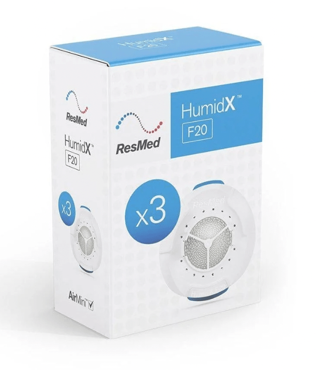 Dispositivo Resmed AirMini con tecnología HumidX para terapia CPAP portátil y humidificación eficiente