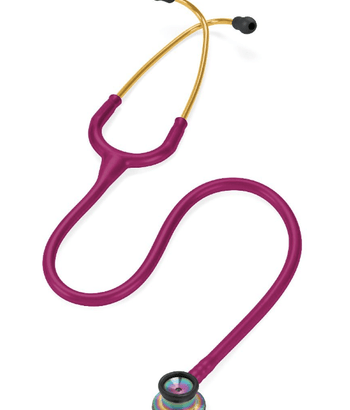 Littmann Classic II Neonatal: Rainbow-Finish Chestpiece, Raspberry Tube 2157