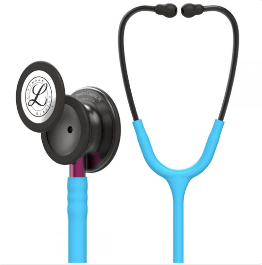 Littmann Classic III: Smoke Chestpiece, Turquoise Tube, Pink Stem, Smoke Headset 5872 - McStethoscope