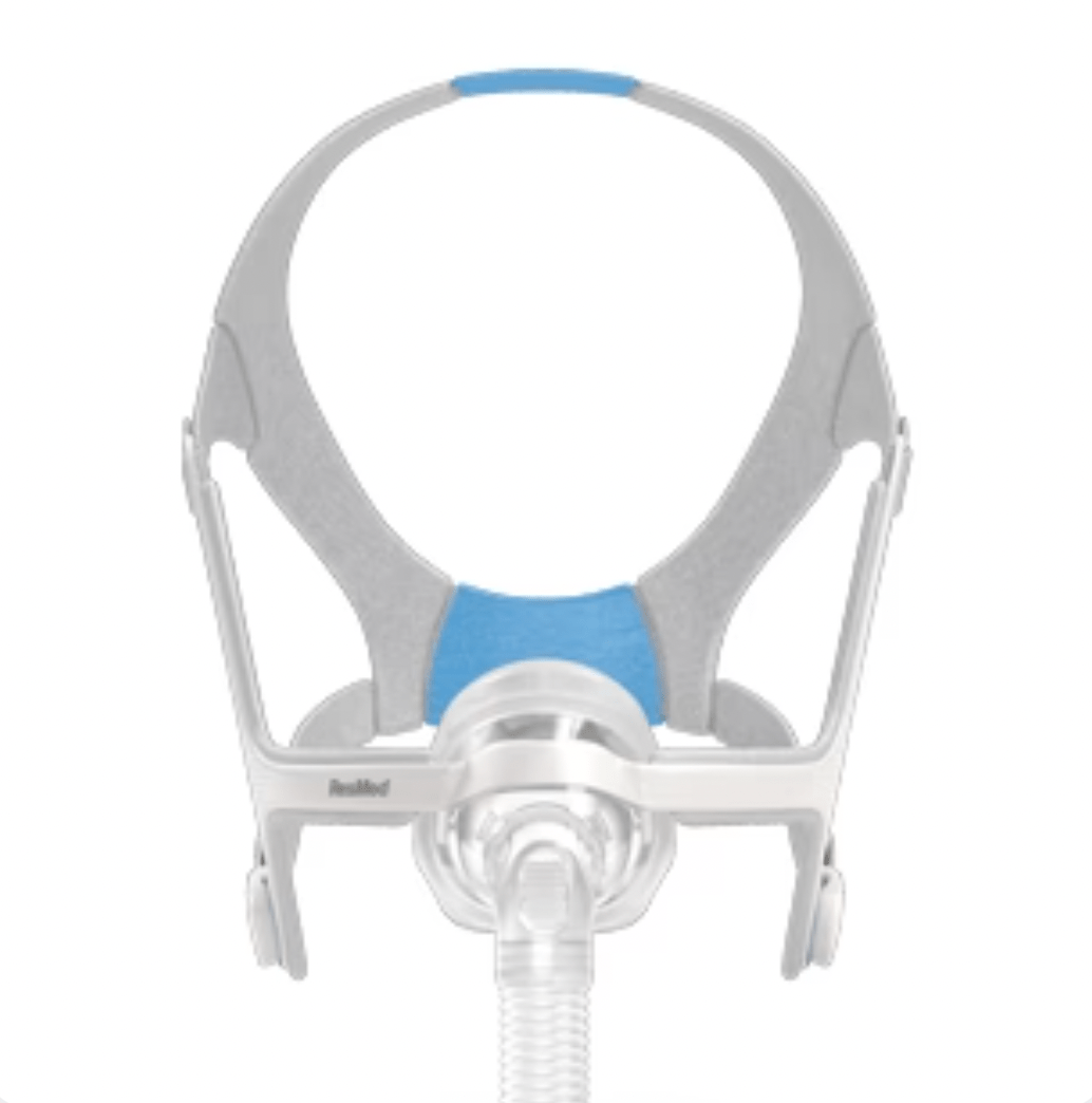 Mascarilla nasal Resmed AirTouch N20 para CPAP, cómoda y eficaz para tratamiento de apnea del sueño.