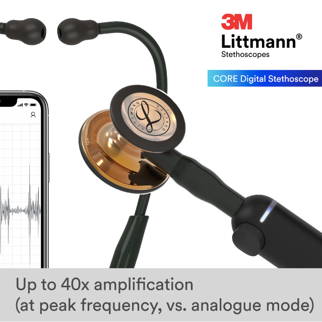 Littmann CORE Digital: High Polish Copper & Black 8870 - Estetoscopio Littmann - A sólo $ 9190! Compra ahora en McStethoscope