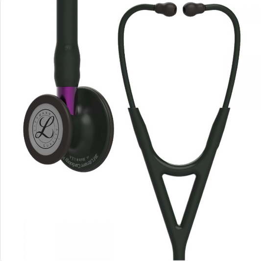 Littmann Cardiology IV: Black-Finish Chestpiece, Black Tube, Violet Stem & Black Headset 6203