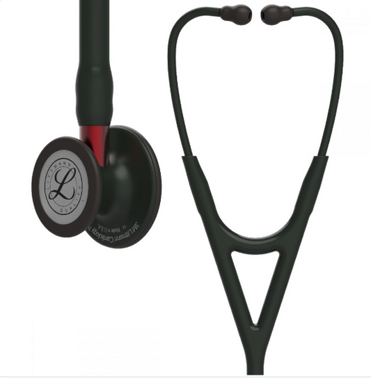 Littmann Cardiology IV: Black-Finish Chestpiece, Black Tube, Red Stem 6200