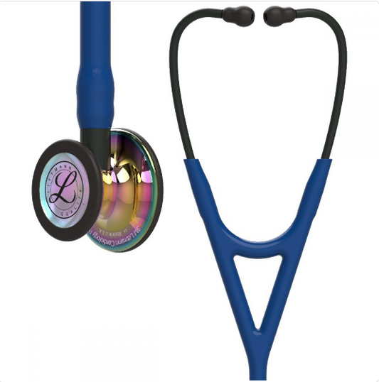 Littmann Cardiology IV: High Polish Rainbow Chestpiece, Navy Tube, Black Stem & Headset 6242