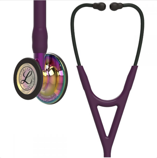 Littmann Cardiology IV: High Polish Rainbow Chestpiece, Plum Tube, Violet Stem & Black Headset 6239