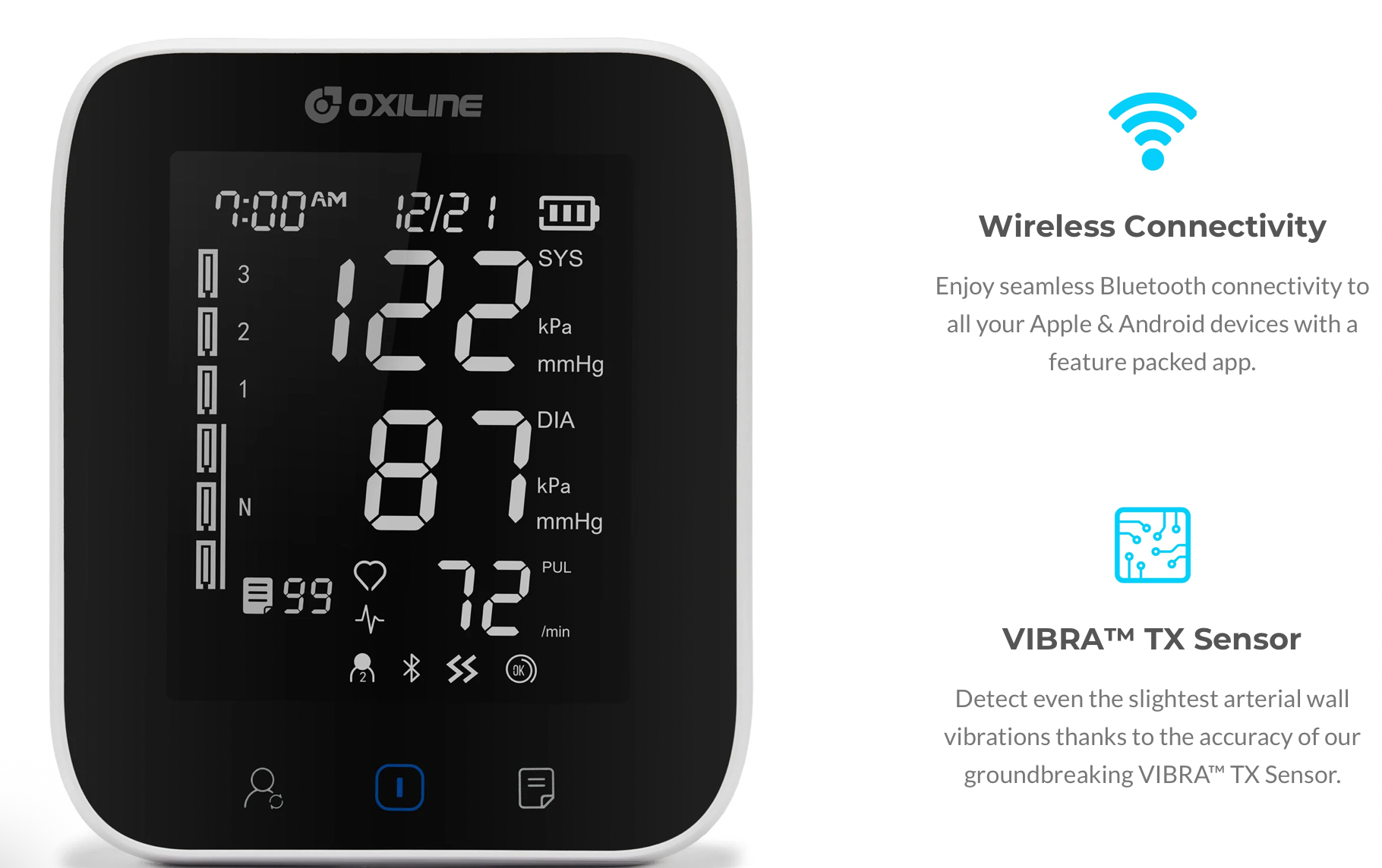 Oxiline Pressure X Pro Baumanómetro c/Conexión Bluetooth a Smartphone –  McStethoscope