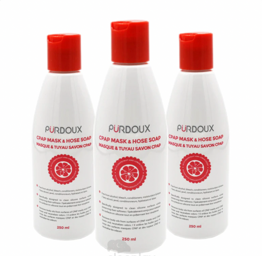 Jabón Pürdoux para limpieza de Tubo y Mascarilla CPAP Aroma Toronja/Limón (Paquete de 3 Frascos)