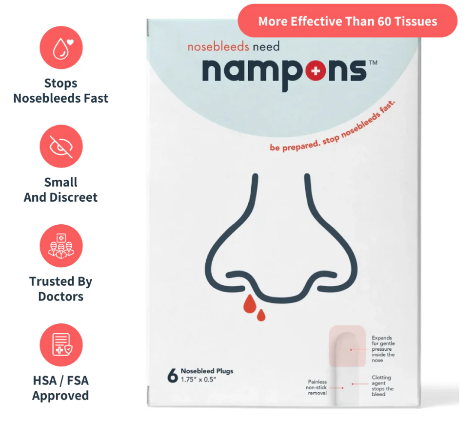 Nampons™ 12 Tapones Nasales Hipoalergénicos para Sangrado Nasal (Aprobado FDA) - Adulto