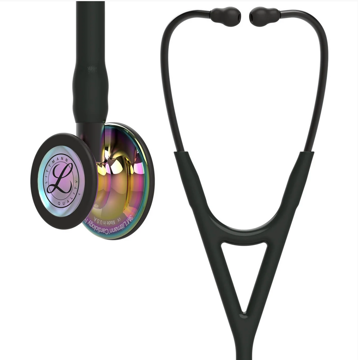 Littmann Cardiology IV Diagnostic Stethoscope: Polished Rainbow & Black - Smoke Stem 6240