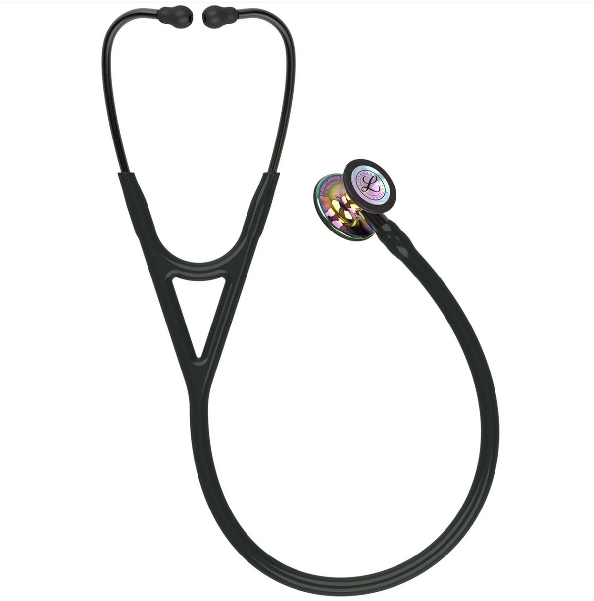 Littmann Cardiology IV Diagnostic Stethoscope: Polished Rainbow & Black - Smoke Stem 6240