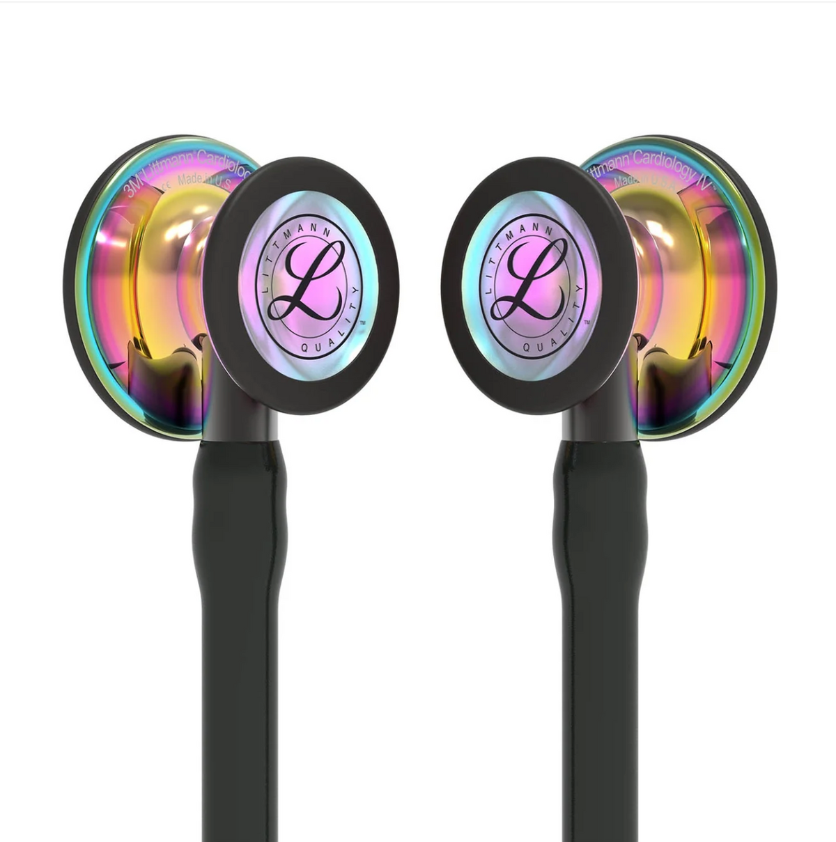 Littmann Cardiology IV Diagnostic Stethoscope: Polished Rainbow & Black - Smoke Stem 6240