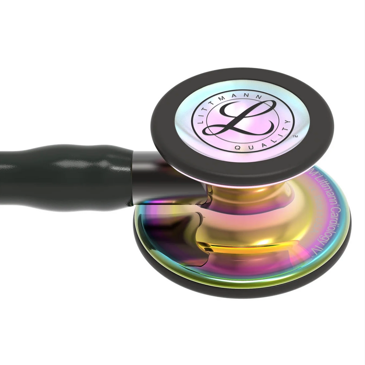 Littmann Cardiology IV Diagnostic Stethoscope: Polished Rainbow & Black - Smoke Stem 6240