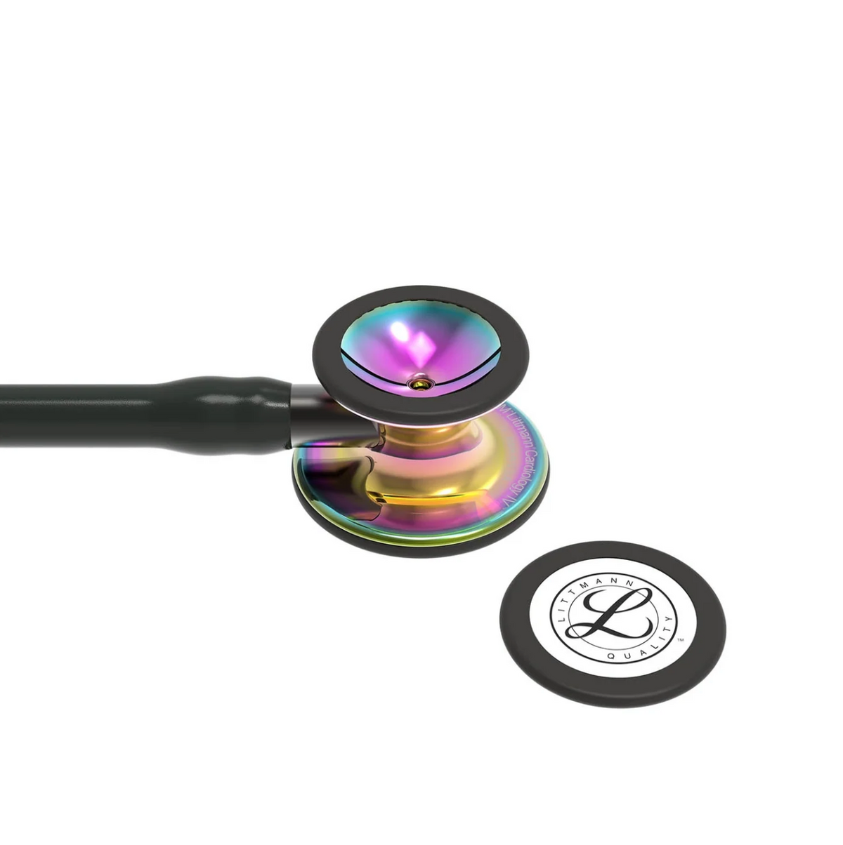 Littmann Cardiology IV Diagnostic Stethoscope: Polished Rainbow & Black - Smoke Stem 6240