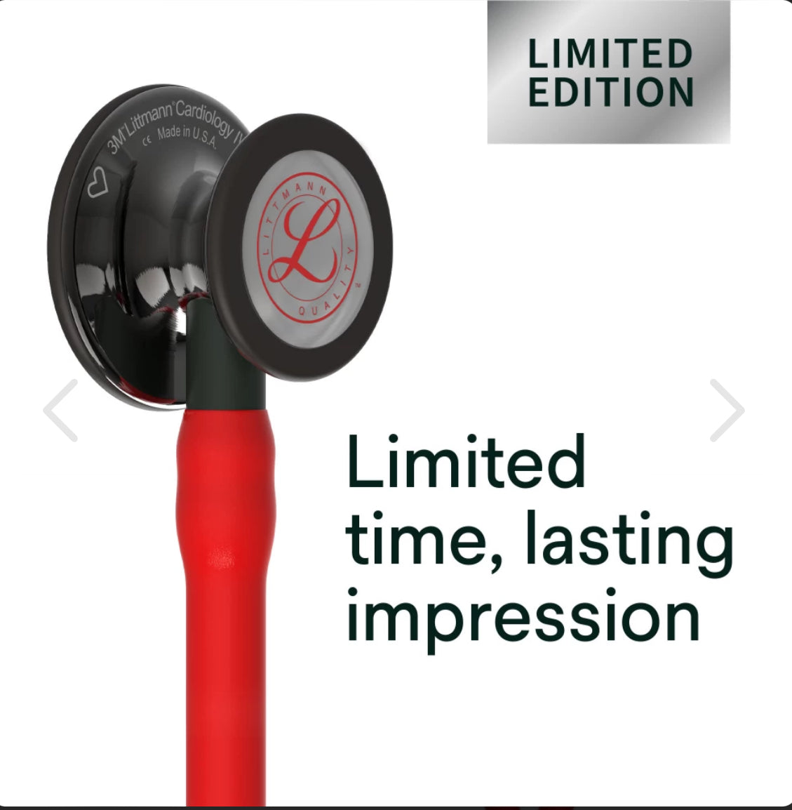 Littmann Cardiology IV Edición Limitada: Red & Smoke - Red Logo Diaphragm & Engraved Heart 6182 - Estetoscopio Littmann - A sólo $ 6390! Compra ahora en McStethoscope