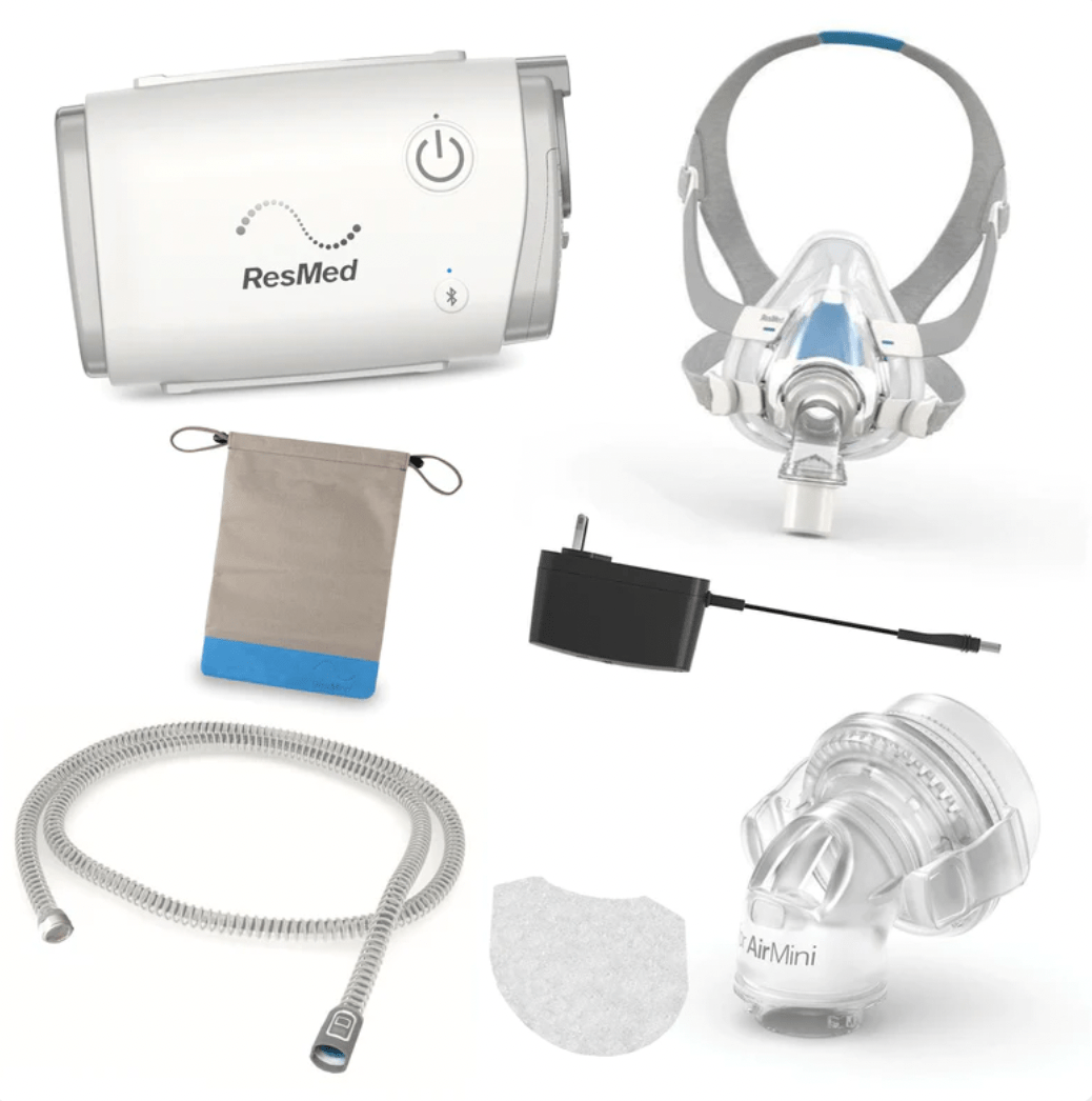 Resmed AirMini con Mask Pack F20, equipo ideal para terapia CPAP eficiente y cómoda