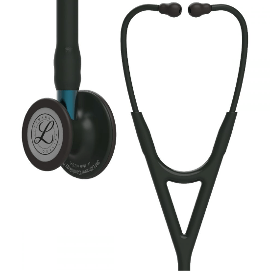 Littmann Cardiology IV: Black - Finish Chestpiece, Black Tube, Blue Stem 6201 - McStethoscope