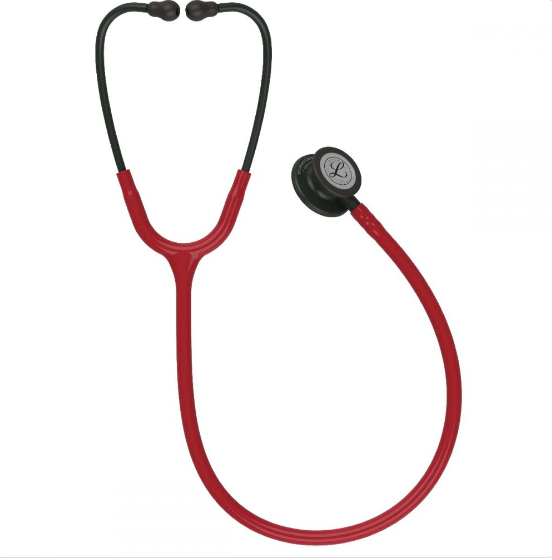 Estetoscopio Littmann Classic III con tubo Black-Burgundy, diseño profesional y alta precisión para diagnóstico médico.