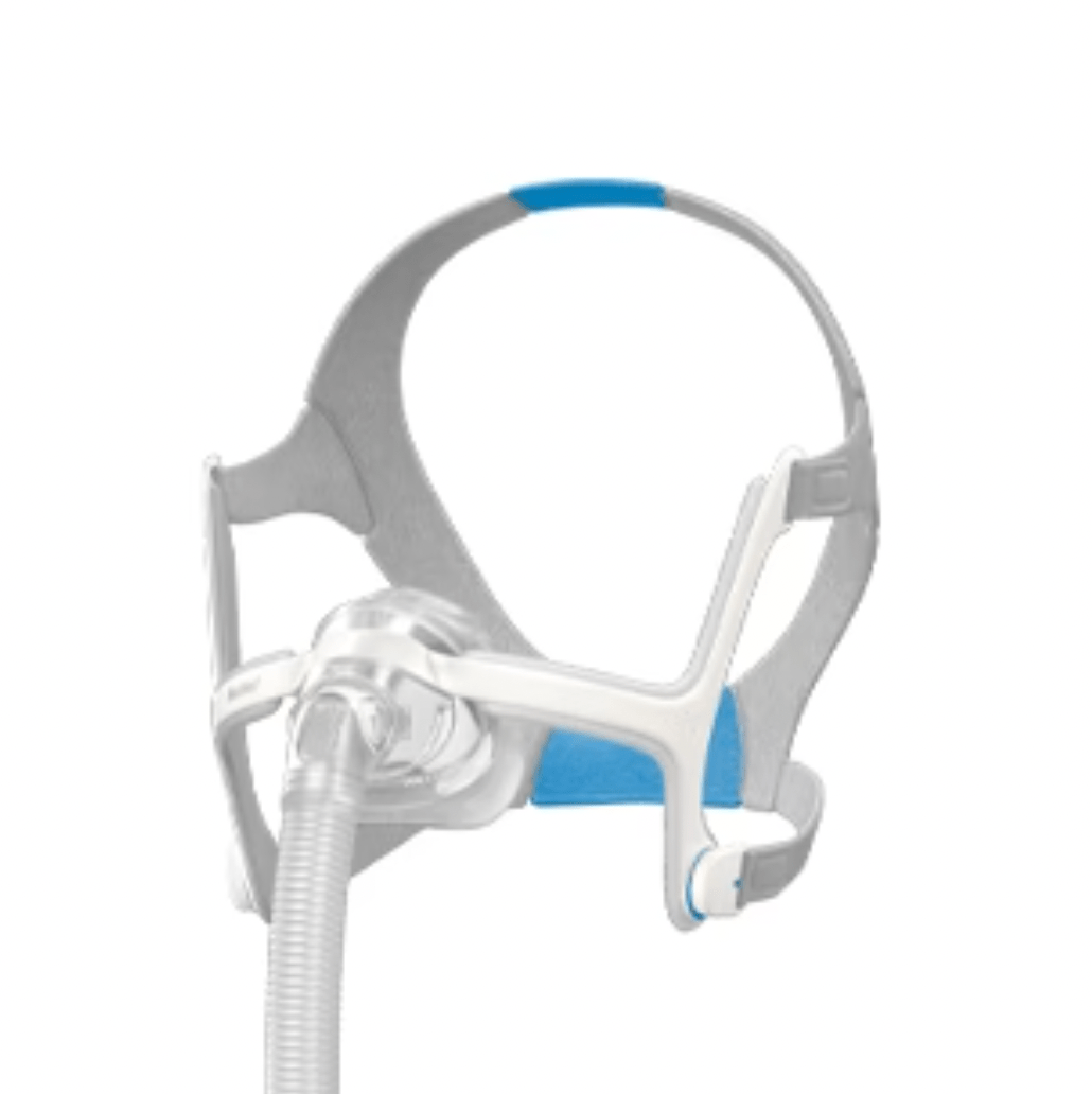 Mascarilla nasal CPAP ResMed diseñada para terapia de apnea del sueño, cómoda y eficiente para adultos.