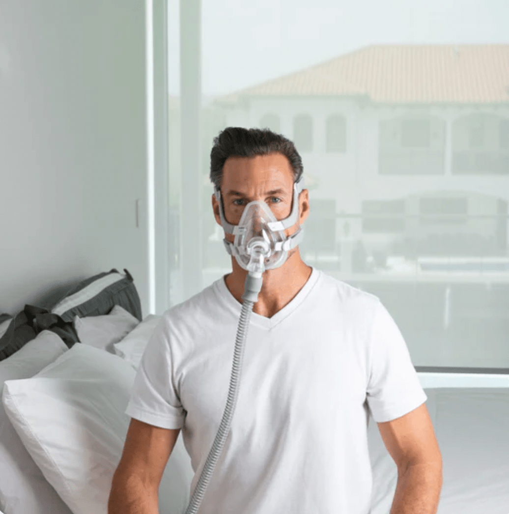 Mascarilla oronasal para CPAP ResMed, equipo médico avanzado para terapia respiratoria nocturna eficaz